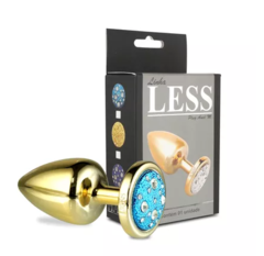 PLUG COM PEDRAS EM STRASS VARIADOS LESS G DOURADO
