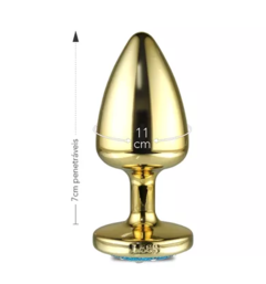 PLUG COM PEDRAS EM STRASS VARIADOS LESS M DOURADO - comprar online