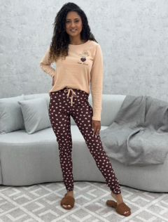 Pijama legging coração capuccino - comprar online