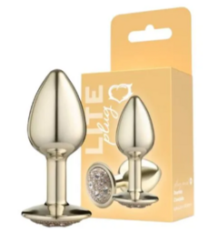 Plug Anal Dourado Tamanho P Com Pedra Cravejada Sexy Fantasy - comprar online