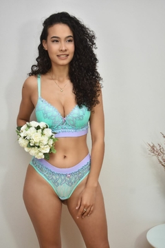 Conjunto Natália Azul com lavanda - loja online