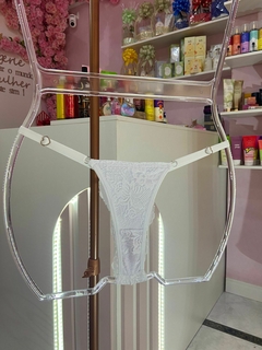 Calcinha Fio renda forrada branco