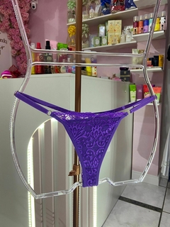 Calcinha Fio renda forrada roxo
