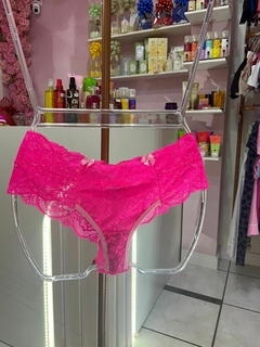 Calcinha Fio renda patricia Pink neon com pantera