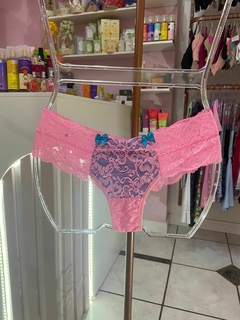 Calcinha Fio renda patricia Pantera com azul turquesa