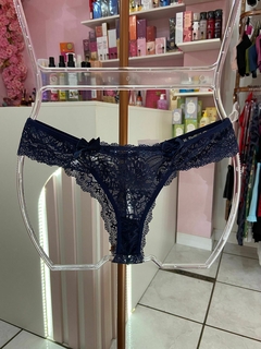 Calcinha Fio renda Marilia Azul marinho - comprar online
