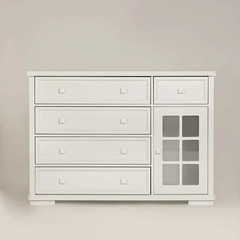 Cômoda Encanto 5 Gavetas e 1 Porta com Vidro Só Berços - comprar online