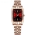 Relógio de Quartzo Feminino Design Quadrado Bracelete de aço inoxidável Impermeavel 3atm