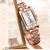 Relógio de Quartzo Feminino Design Quadrado Bracelete de aço inoxidável Impermeavel 3atm - comprar online