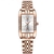 Relógio de Quartzo Feminino Design Quadrado Bracelete de aço inoxidável Impermeavel 3atm