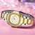 Relógio Feminino Quadrado com Strass Pulseira em Aço Inoxidavel Impermeavel - HM Acessórios 