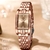 Relógio de Quartzo Feminino Design Quadrado Bracelete de aço inoxidável Impermeavel 3atm - loja online