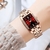 Relógio de Quartzo Feminino Design Quadrado Bracelete de aço inoxidável Impermeavel 3atm na internet