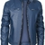 Casaco masculino de couro com zíper estilo jaqueta de motociclista. - comprar online