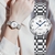 Relógio de Pulso Feminino Lua Minimalista em Aço Inoxidável Impermeável - comprar online