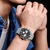 Relógio de quartzo masculino com pulseira de aço inoxidável esportivo impermeável - HM Acessórios 