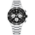 Relógio de quartzo masculino com pulseira de aço inoxidável esportivo impermeável