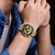 Relógio de quartzo masculino com pulseira de aço inoxidável esportivo impermeável - loja online