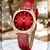 Relógio de Quartzo Feminino com Estampa Cobra Animal Print Pulseira de Couro Genuíno - comprar online