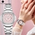 Relógio Feminino Quadrado com Strass Pulseira em Aço Inoxidavel Impermeavel na internet