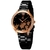 Relógio Feminino Moda Casual Design Elegante Flores Pulseira em Aço Inoxidável