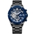 Relógio Masculino Quartzo Pulseira de Aço Inoxidável Casual Esportivo Impermeável