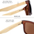 Imagem do óculos polarizados masculinos Square Bamboo proteção uv400