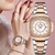 Relógio Feminino Quadrado com Strass Pulseira em Aço Inoxidavel Impermeavel - loja online
