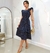 Vestido Crepe Feminino Estampado de Floral Babado Ombro Casual - loja online