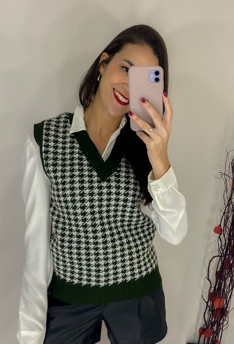 Colete Pied Poule de tricot