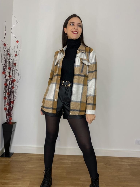 Camisa/ "jaqueta" tecido flanelado de xadrex