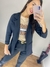 Blazer Lueji Alongado tecido ponto roma.