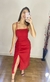 Vestido midi em linho com fenda lateral e alça com ajuste. - comprar online