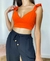 Cropped Laria em Crepe Duna com bojo e amarração nas costas. - Donna Sales