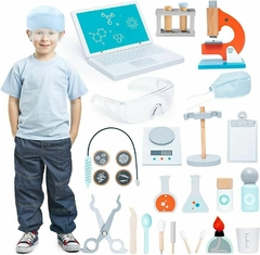 Juguete didáctico. Kit de ciencia de madera