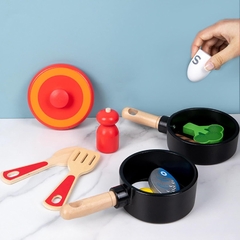 Juguete didáctico. Sartenes de madera, accesorios de cocina - comprar en línea