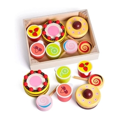 Juguete didáctico. Juego simulación comida pastelitos
