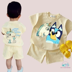 BLUEY Unicorse Conjunto Infantil Beige
