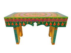 Banquinho Pequeno De Madeira Decorativo Mandala. na internet