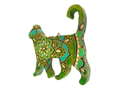 Gato decorativo pirogravado Mama Gipsy na internet