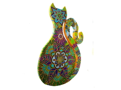 Gato decorativo pirogravado Mama Gipsy na internet