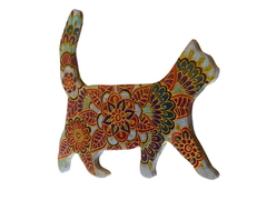 Gato decorativo pirogravado Mama Gipsy - comprar online