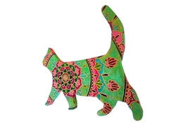 Gato decorativo pirogravado Mama Gipsy - loja online