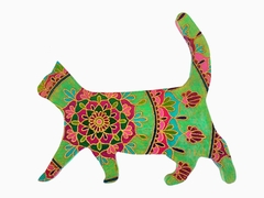 Gato decorativo pirogravado Mama Gipsy