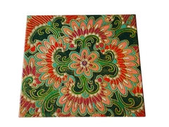 Porta Jóias Retangular Flocado com Aneleira Mama Gipsy sob encomenda