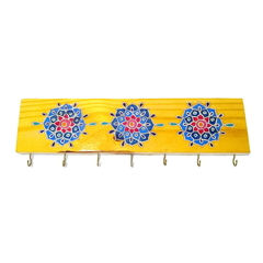 Porta Chaves decorativo 7 ganchos com mandala floral. - buy online