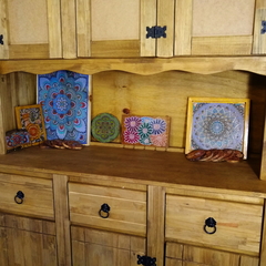 Porta Chaves mandala decorativo floral 5 ganchos Mama Gipsy. - Mama Gipsy