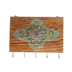 Porta Chaves mandala decorativo 5 ganchos Mama Gipsy