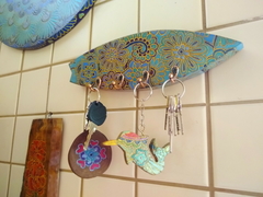 Porta chaves Prancha de surf 4 ganchos Mama Gipsy. - online store