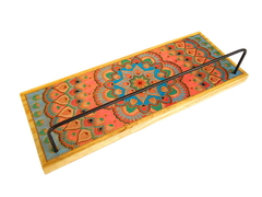 Porta toalha de banho floral suporte de ferro redondo. - comprar online